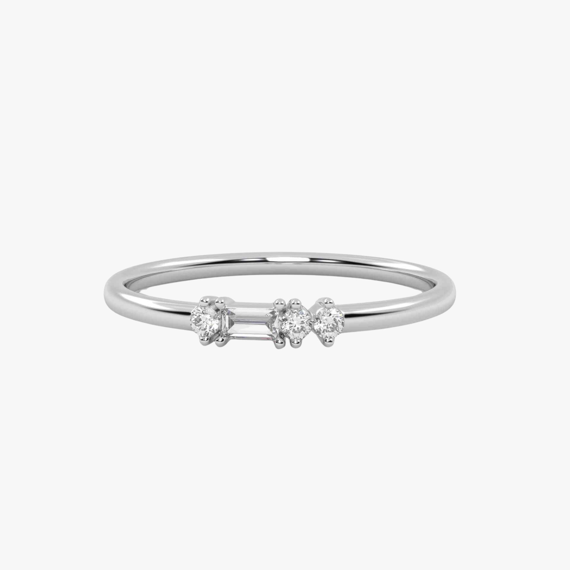 Morse Code Diamond  Ring – Letter “L” (0.10ct Lab Grown Diamond)