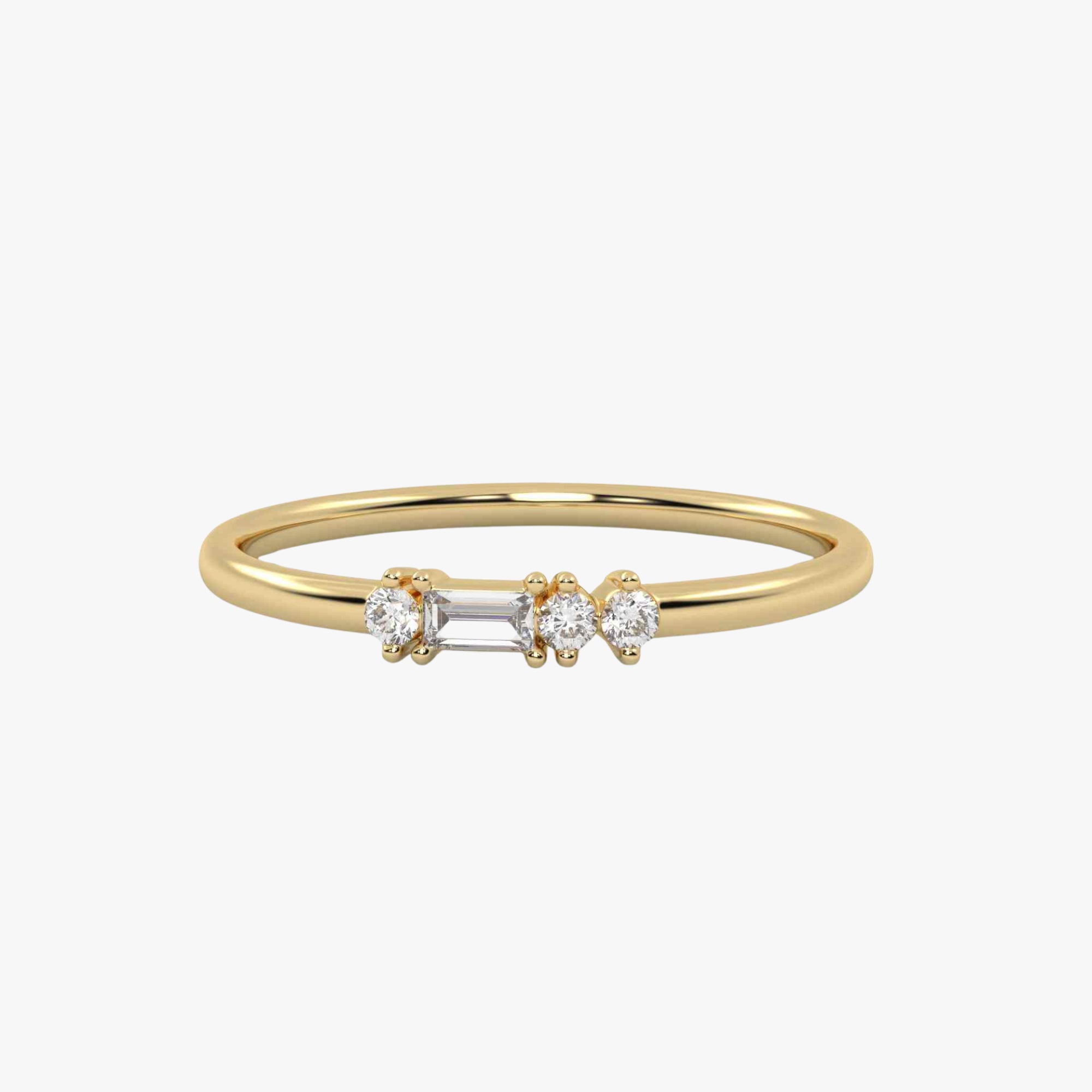 Morse Code Diamond  Ring – Letter “L” (0.10ct Lab Grown Diamond)
