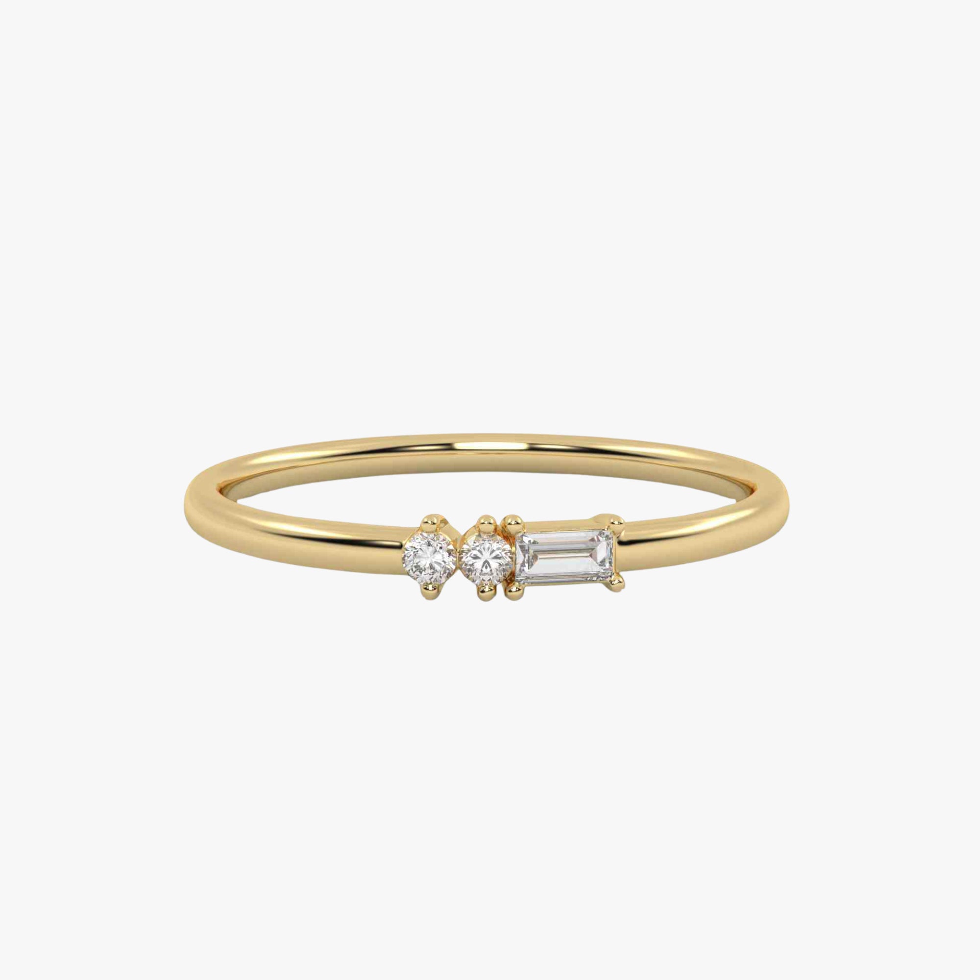 Morse Code Diamond  Ring – Letter “U” (0.15ct Lab Grown Diamond)