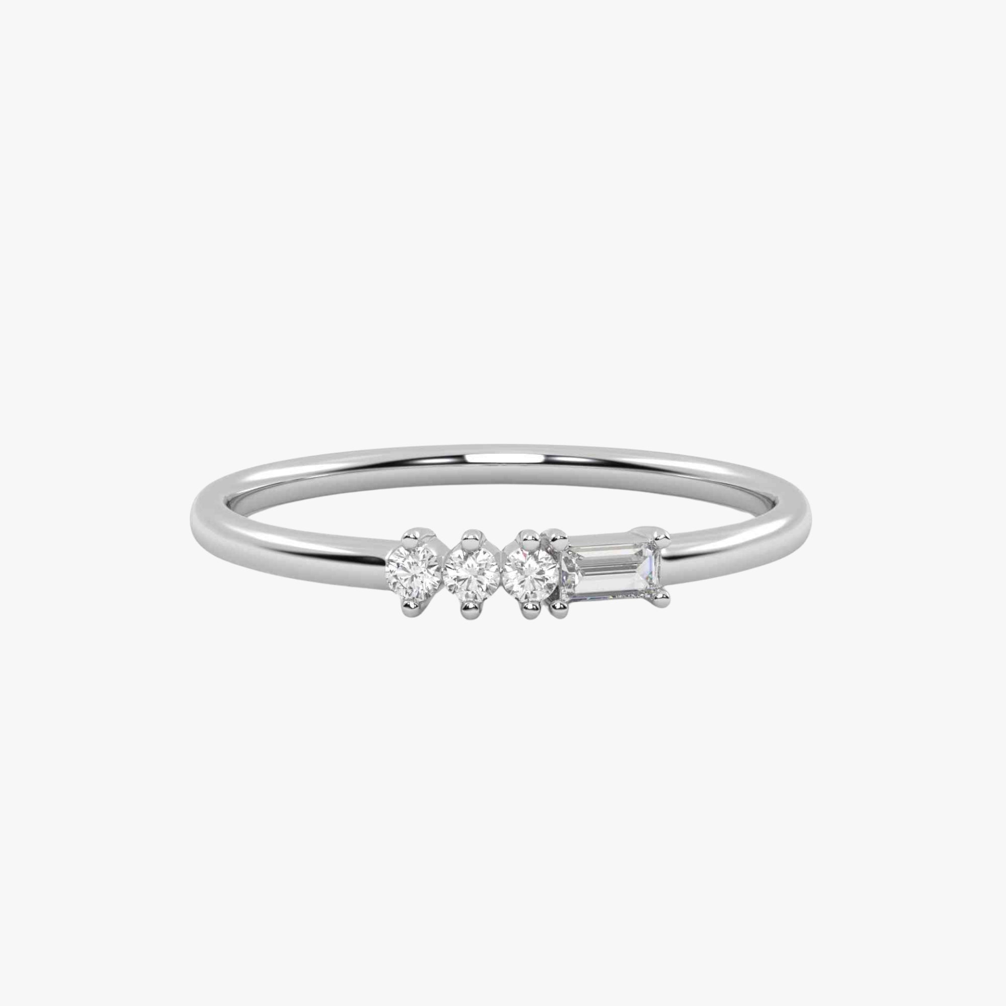 Morse Code Diamond  Ring – Letter “V” (0.10ct Lab Grown Diamond)