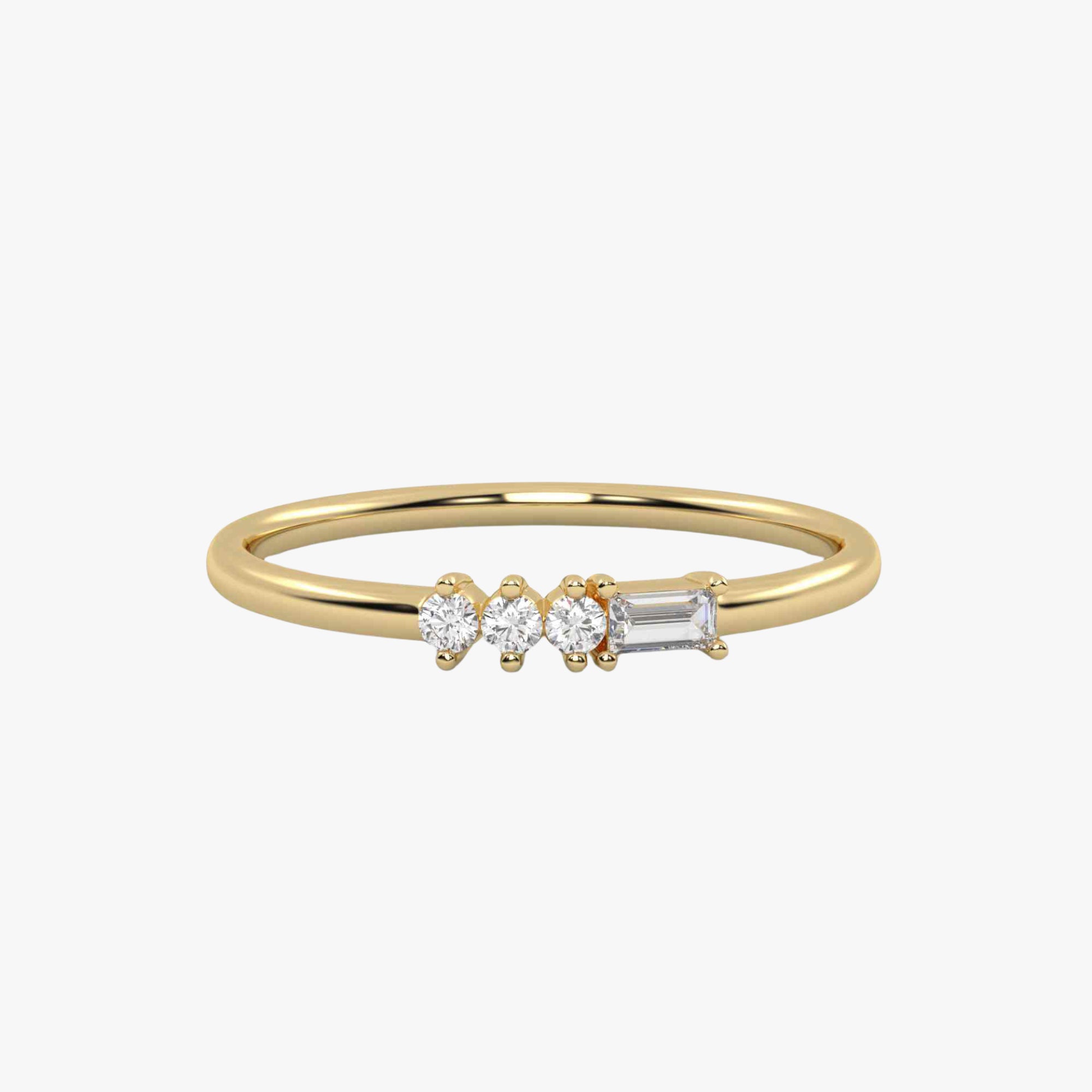 Morse Code Diamond  Ring – Letter “V” (0.10ct Lab Grown Diamond)