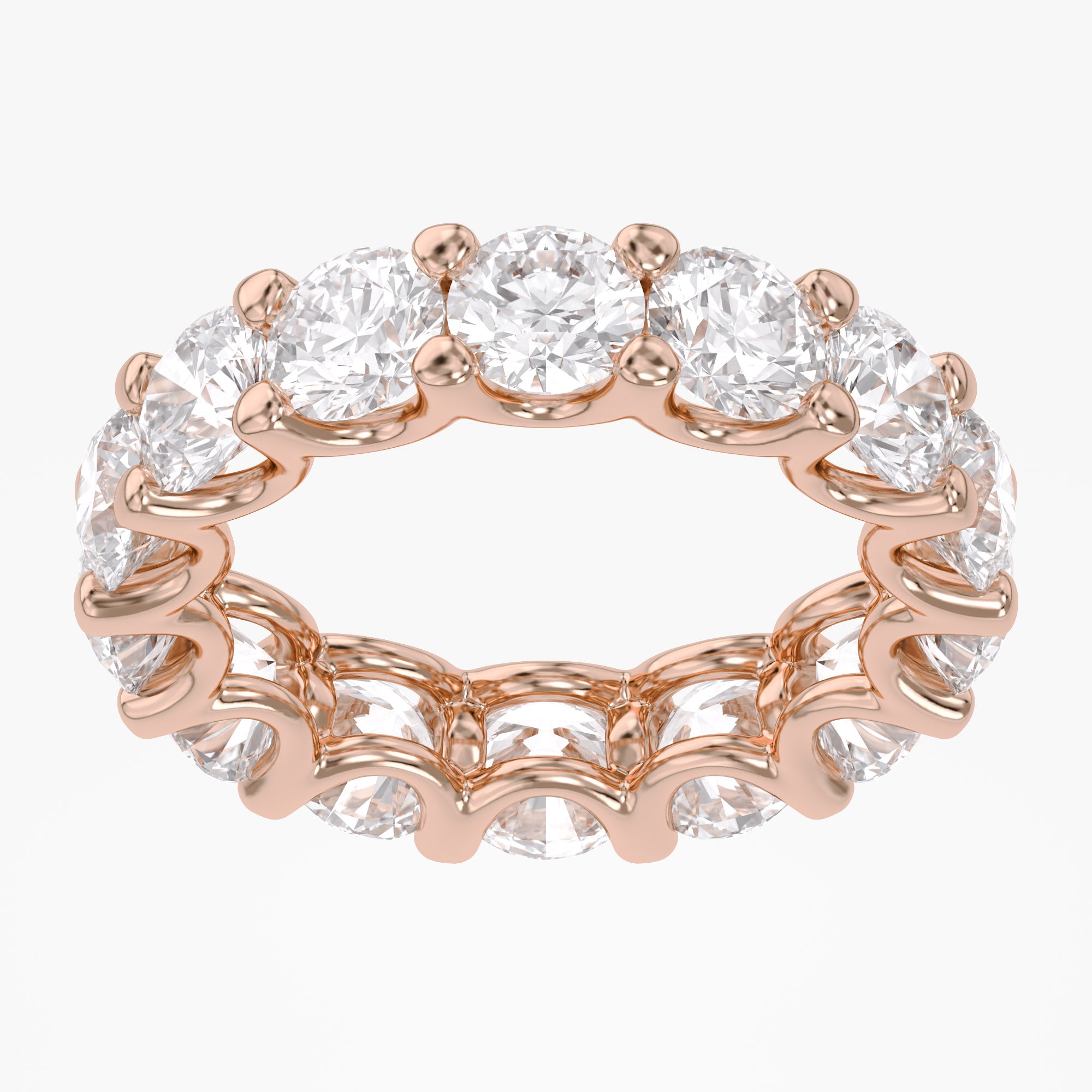 5.30 Carat Round Cut Lab Grown Diamond Full Eternity Band Ring