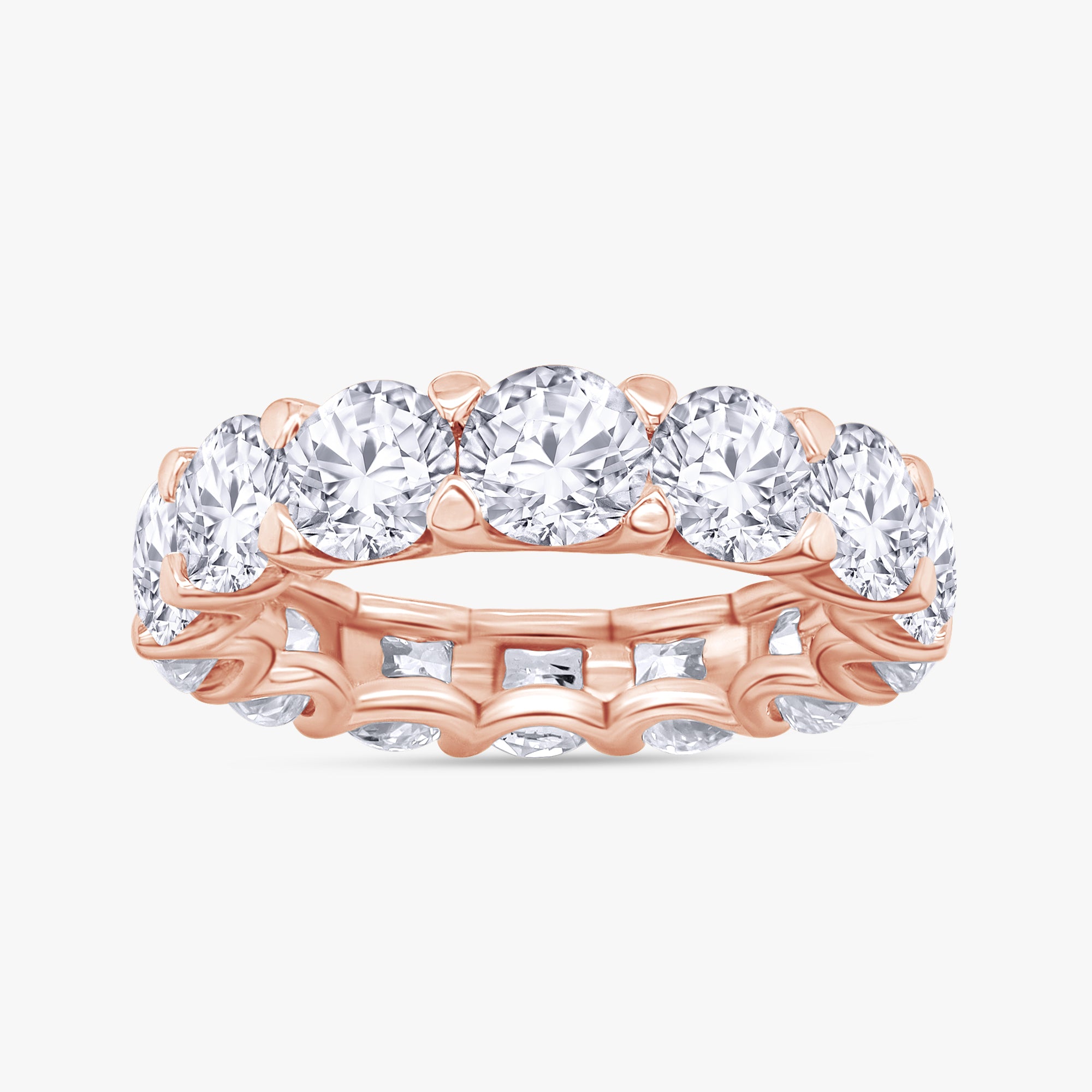 5.30 Carat Round Cut Lab Grown Diamond Full Eternity Band Ring