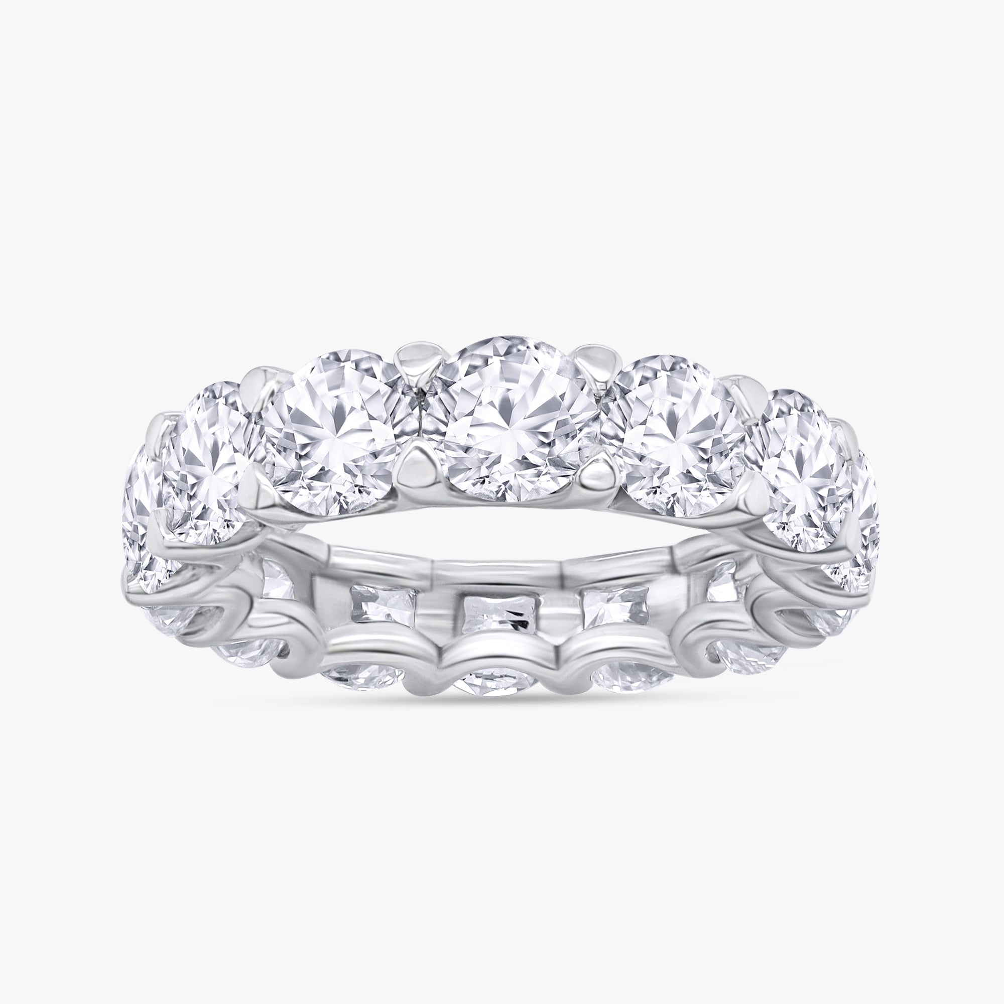 5.30 Carat Round Cut Lab Grown Diamond Full Eternity Band Ring