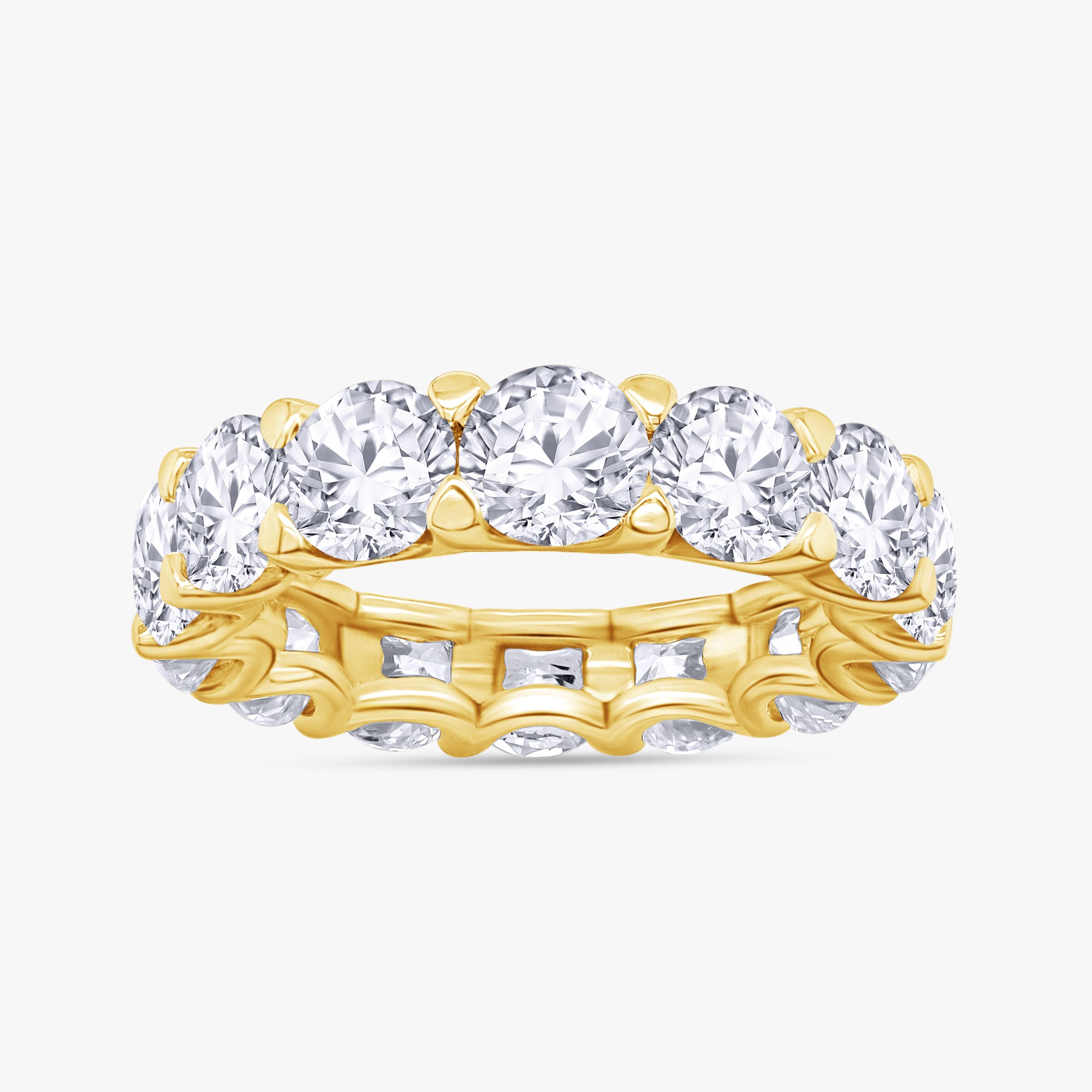 5.30 Carat Round Cut Lab Grown Diamond Full Eternity Band Ring