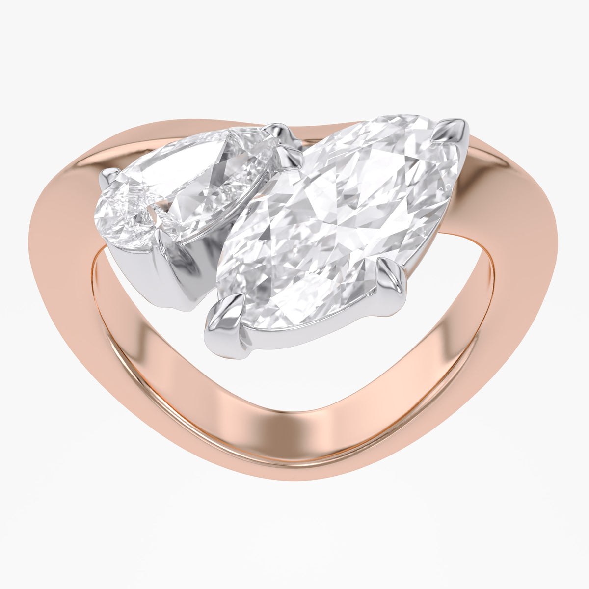 3.50 CTW Toi Et Moi Ring – Oval & Pear Lab Grown Diamond