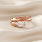 1.60 Carat Step-Cut Hexagon Lab Grown Diamond Solitaire  Ring