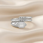 1.60 Carat Step-Cut Hexagon Lab Grown Diamond Solitaire  Ring