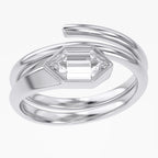 1.60 Carat Step-Cut Hexagon Lab Grown Diamond Solitaire  Ring