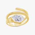 1.60 Carat Step-Cut Hexagon Lab Grown Diamond Solitaire  Ring