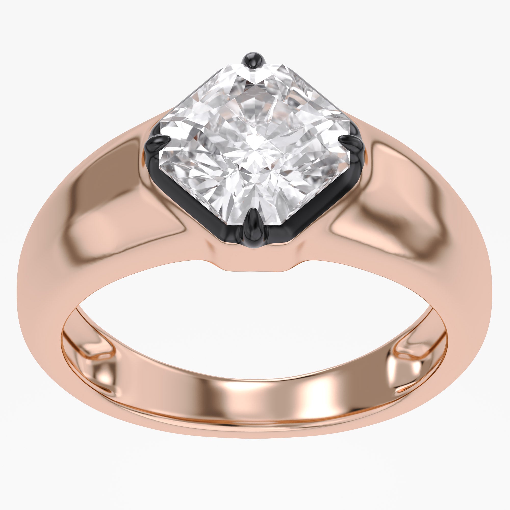 2.00 Carat Asscher Cut Lab Grown Diamond Solitaire Engagement Ring