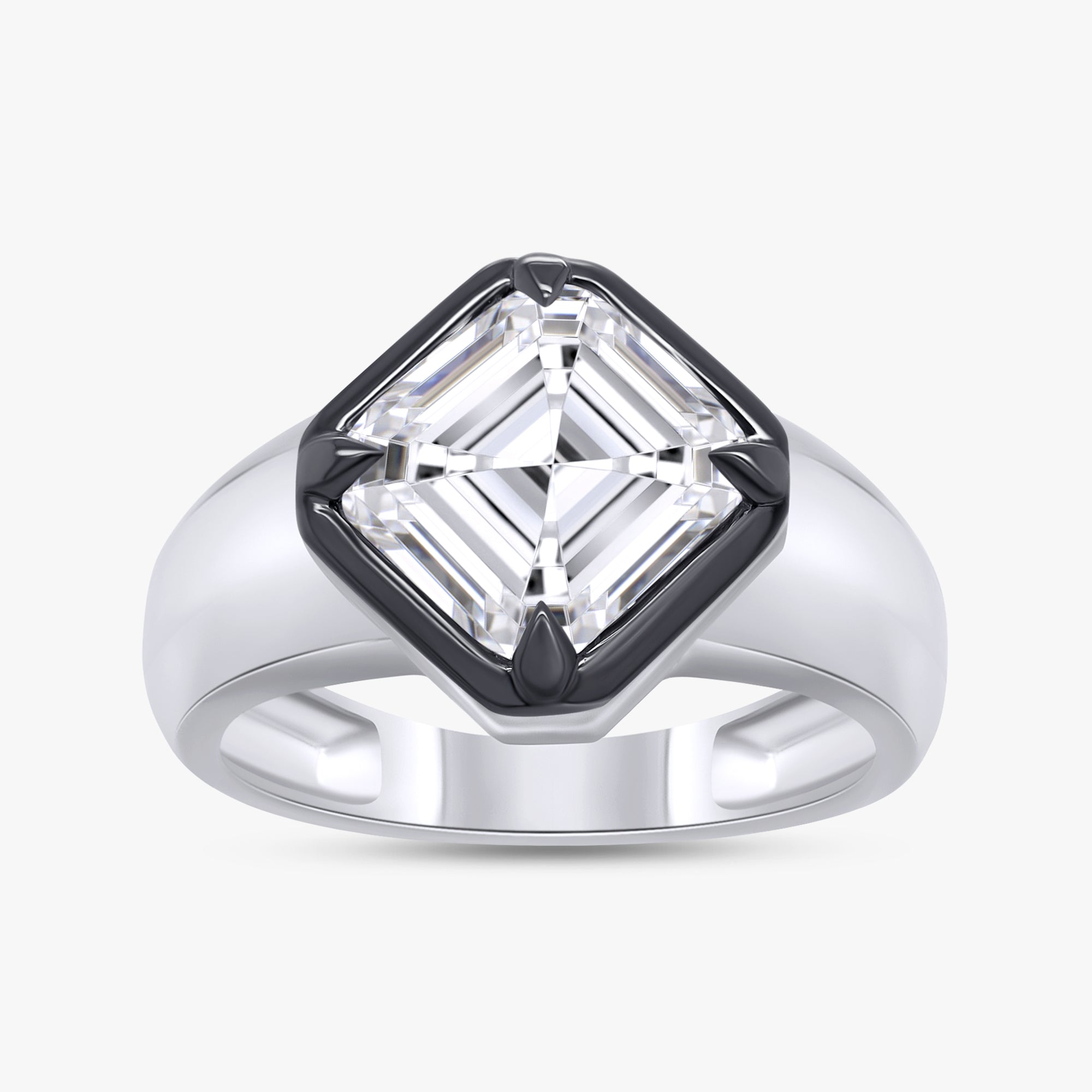 2.00 Carat Asscher Cut Lab Grown Diamond Solitaire Engagement Ring