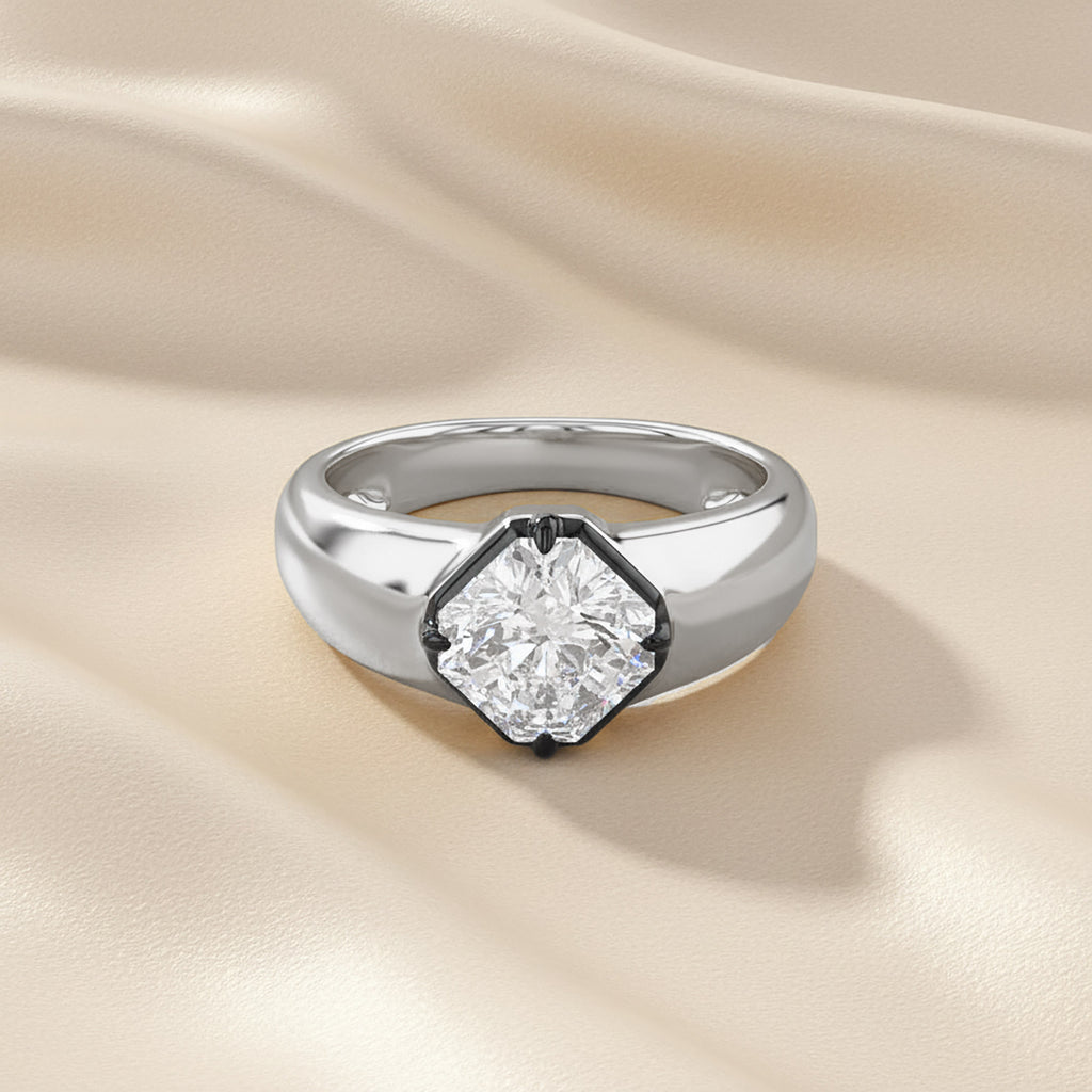 2.00 Carat Asscher Cut Lab Grown Diamond Solitaire Engagement Ring