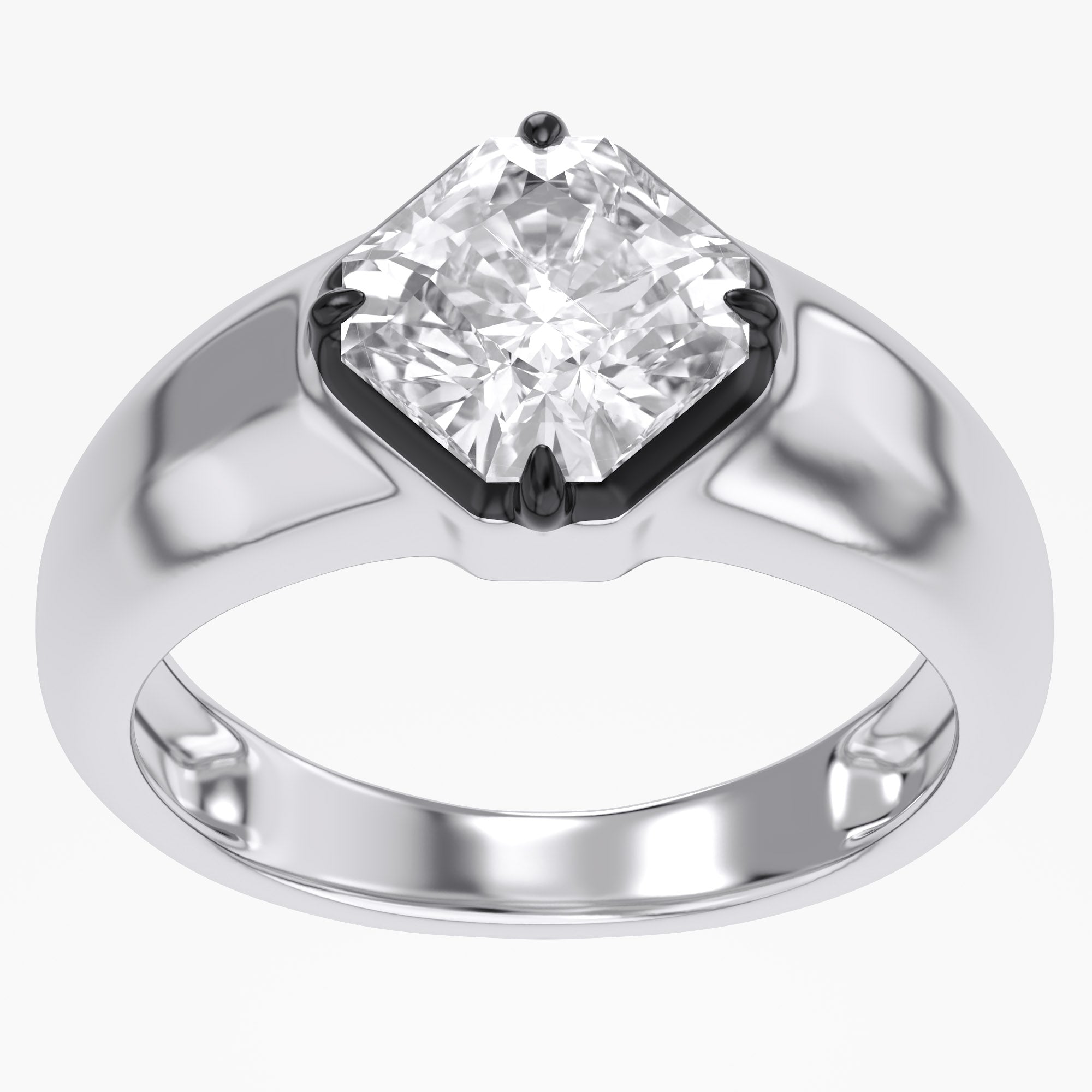 2.00 Carat Asscher Cut Lab Grown Diamond Solitaire Engagement Ring