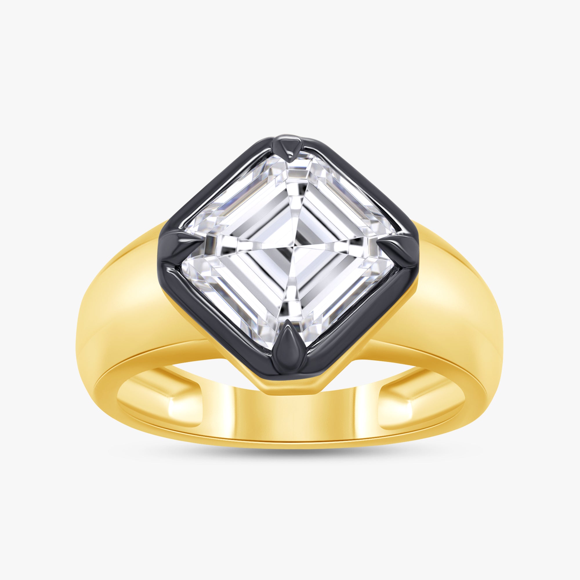 2.00 Carat Asscher Cut Lab Grown Diamond Solitaire Engagement Ring