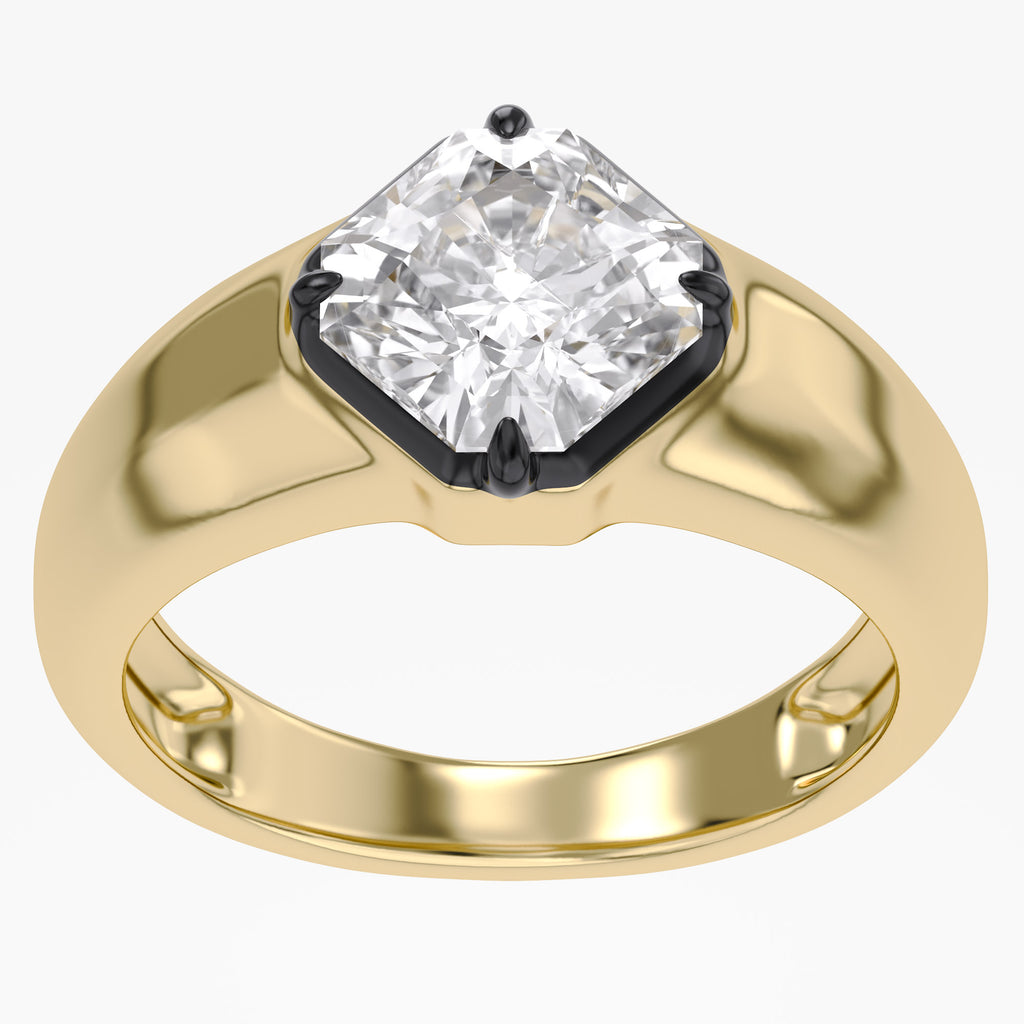 2.00 Carat Asscher Cut Lab Grown Diamond Solitaire Engagement Ring