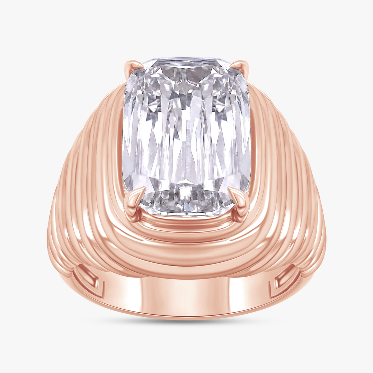 4.50 Carat Cushion Cut Lab Grown Diamond Solitaire Engagement Ring