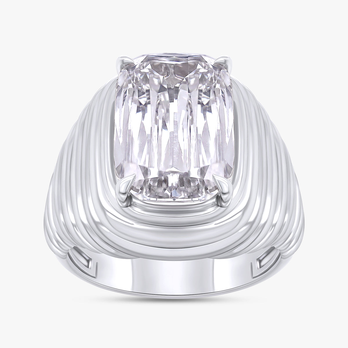 4.50 Carat Cushion Cut Lab Grown Diamond Solitaire Engagement Ring