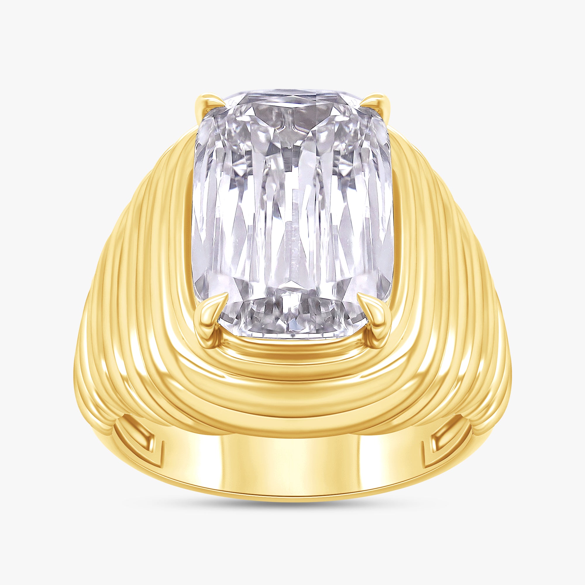 4.50 Carat Cushion Cut Lab Grown Diamond Solitaire Engagement Ring