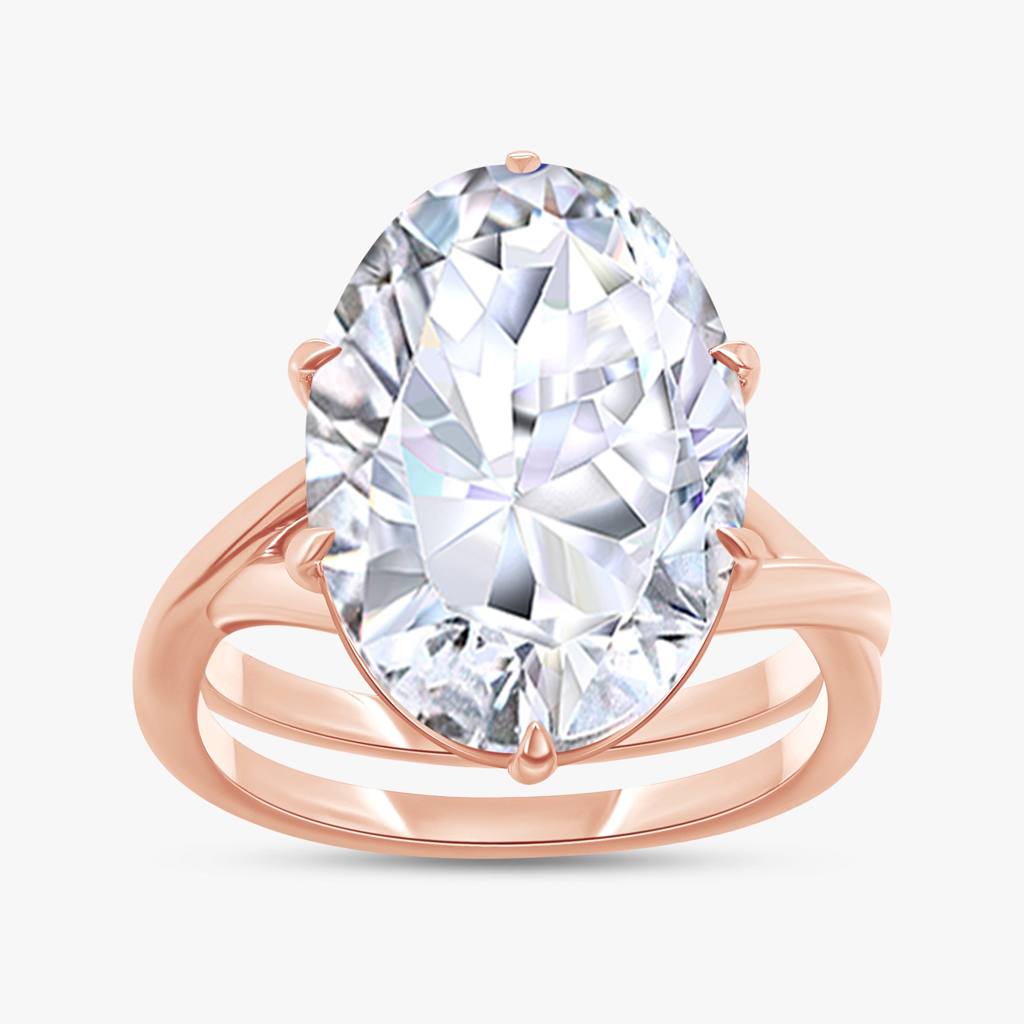 6.20 Carat Oval Cut Lab Grown Diamond Solitaire Engagement Ring
