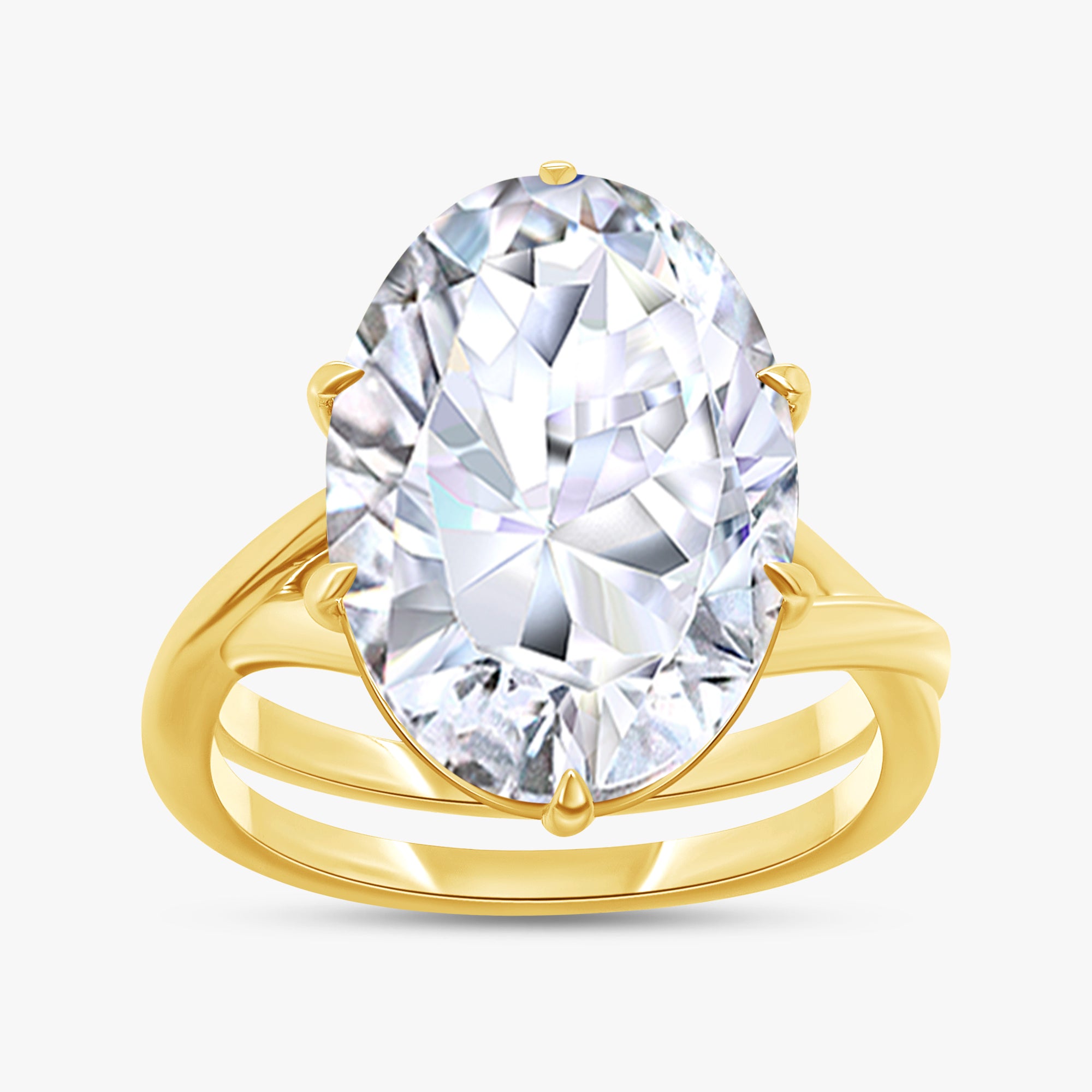 6.20 Carat Oval Cut Lab Grown Diamond Solitaire Engagement Ring