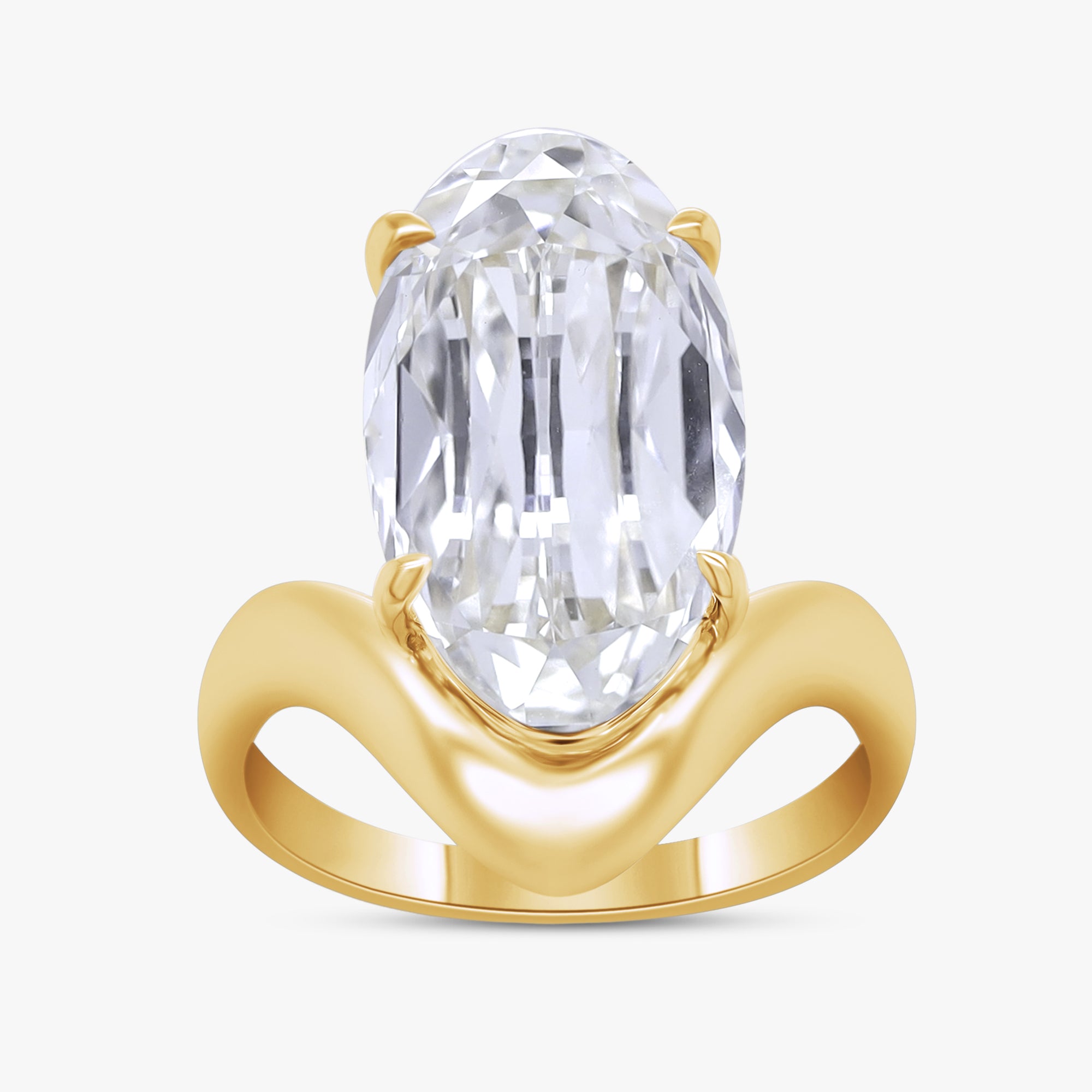 5.20 Carat Oval Cut Lab Grown Diamond Solitaire Engagement Ring