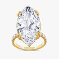 11.50 Carat Marquise Cut Lab Grown Diamond Hidden Halo Engagement Ring