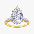 6.00 Carat Pear and Round Cut Lab Grown Diamond Hidden Halo Engagement Ring