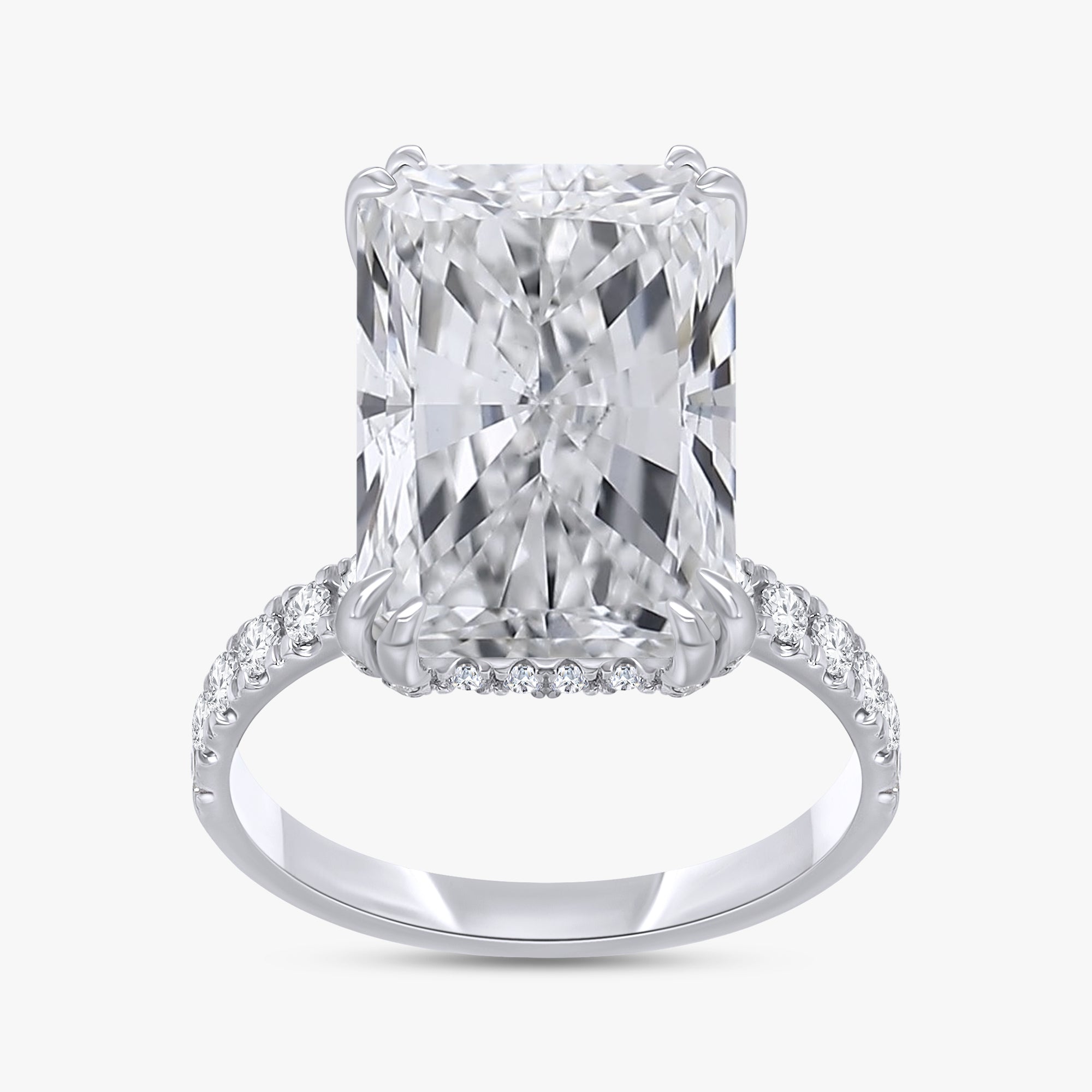 10.00 Carat Lab Grown Diamond Halo Engagement Ring