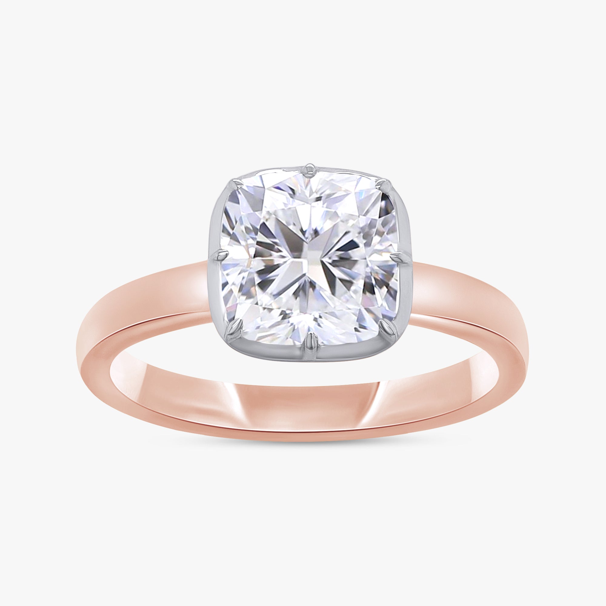 2.00 Carat Cushion Cut Lab Grown Diamond Solitaire Engagement Ring