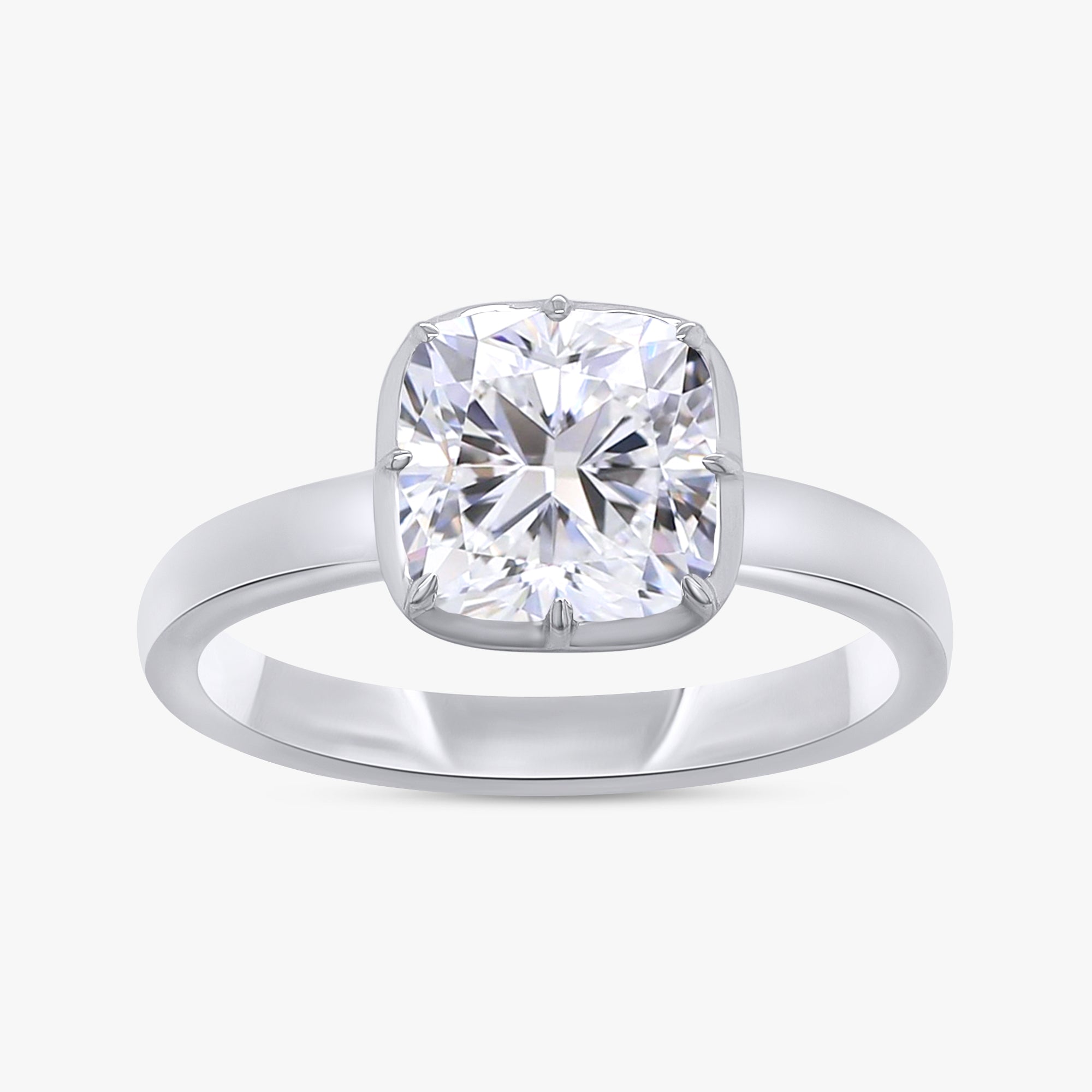2.00 Carat Cushion Cut Lab Grown Diamond Solitaire Engagement Ring