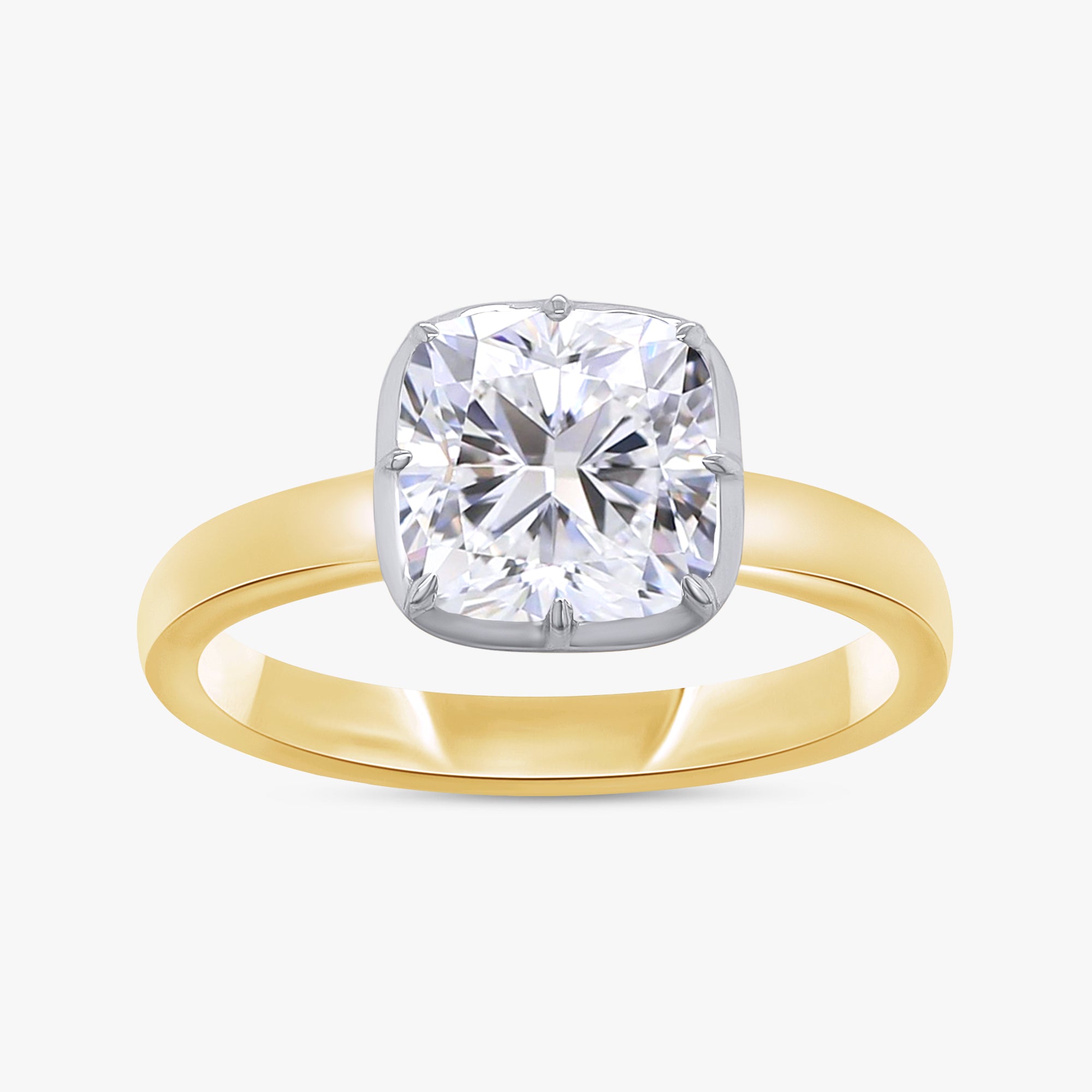 2.00 Carat Cushion Cut Lab Grown Diamond Solitaire Engagement Ring