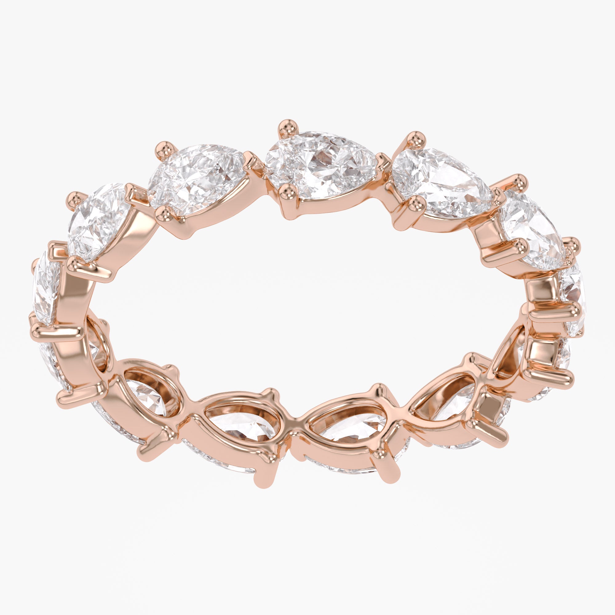 1.40 Carat Pear Shape Lab Grown Diamond Eternity Band Ring