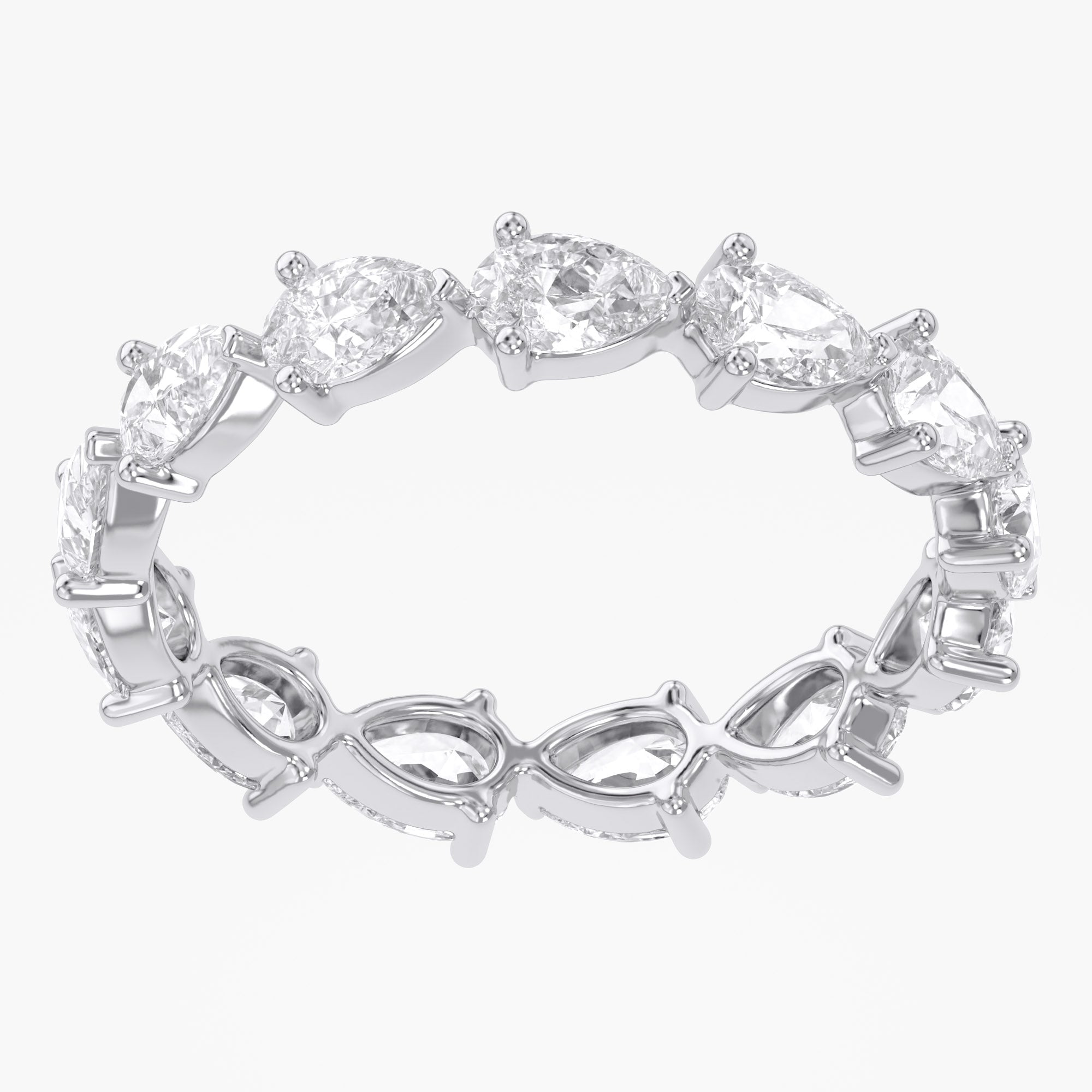 1.40 Carat Pear Shape Lab Grown Diamond Eternity Band Ring