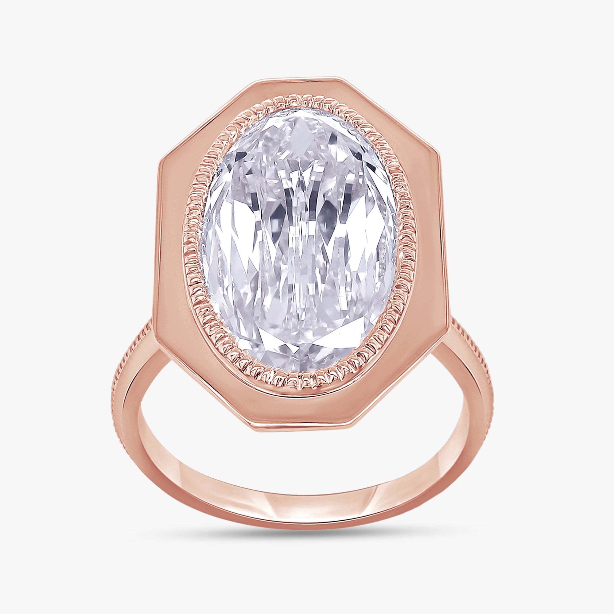 4.70 Carat Oval Shape Lab Grown Diamond Solitaire Engagement Ring