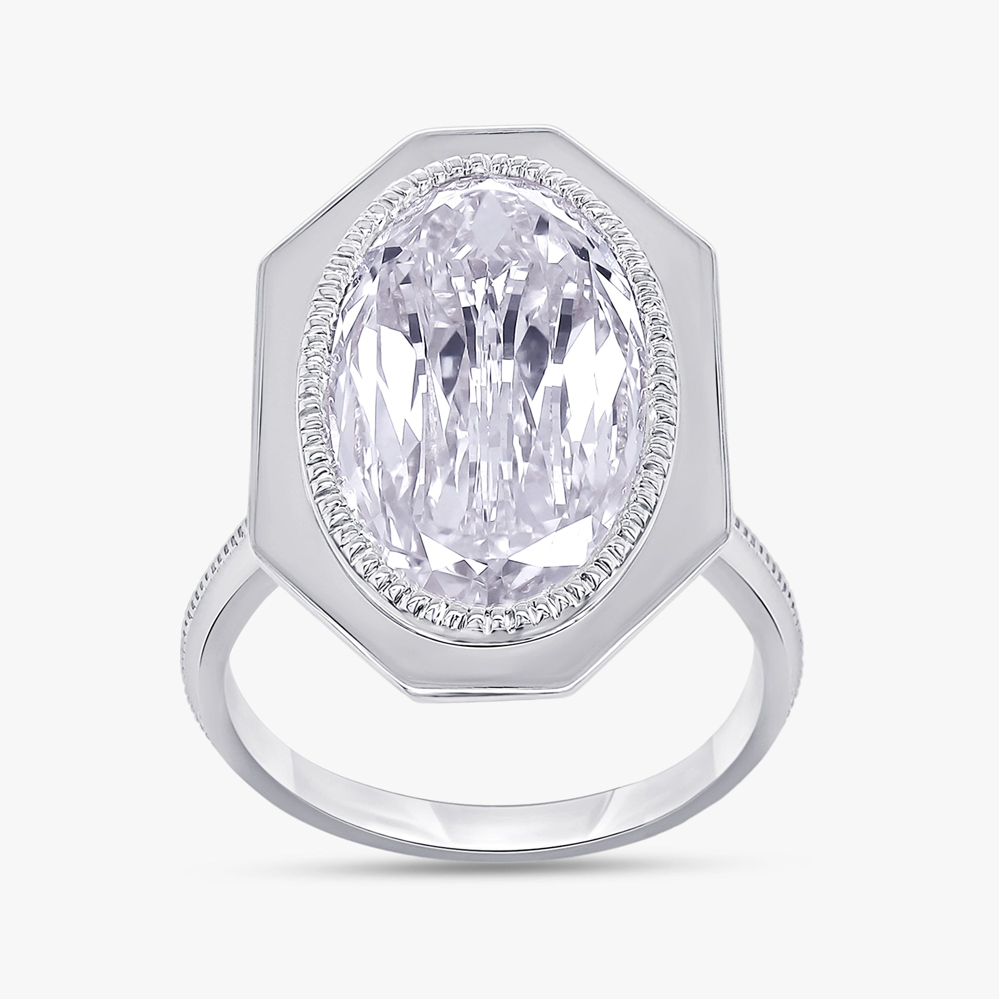 4.70 Carat Oval Shape Lab Grown Diamond Solitaire Engagement Ring