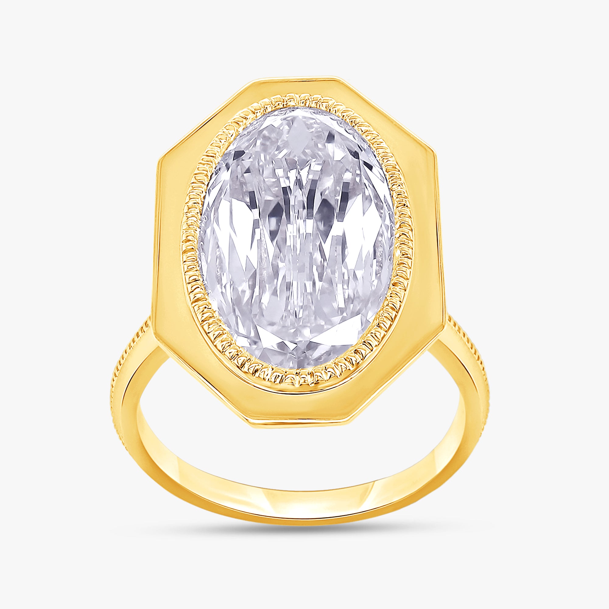 4.70 Carat Oval Shape Lab Grown Diamond Solitaire Engagement Ring
