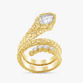 0.85 Carat Lab Grown Diamond and Gemstone Snake Ring