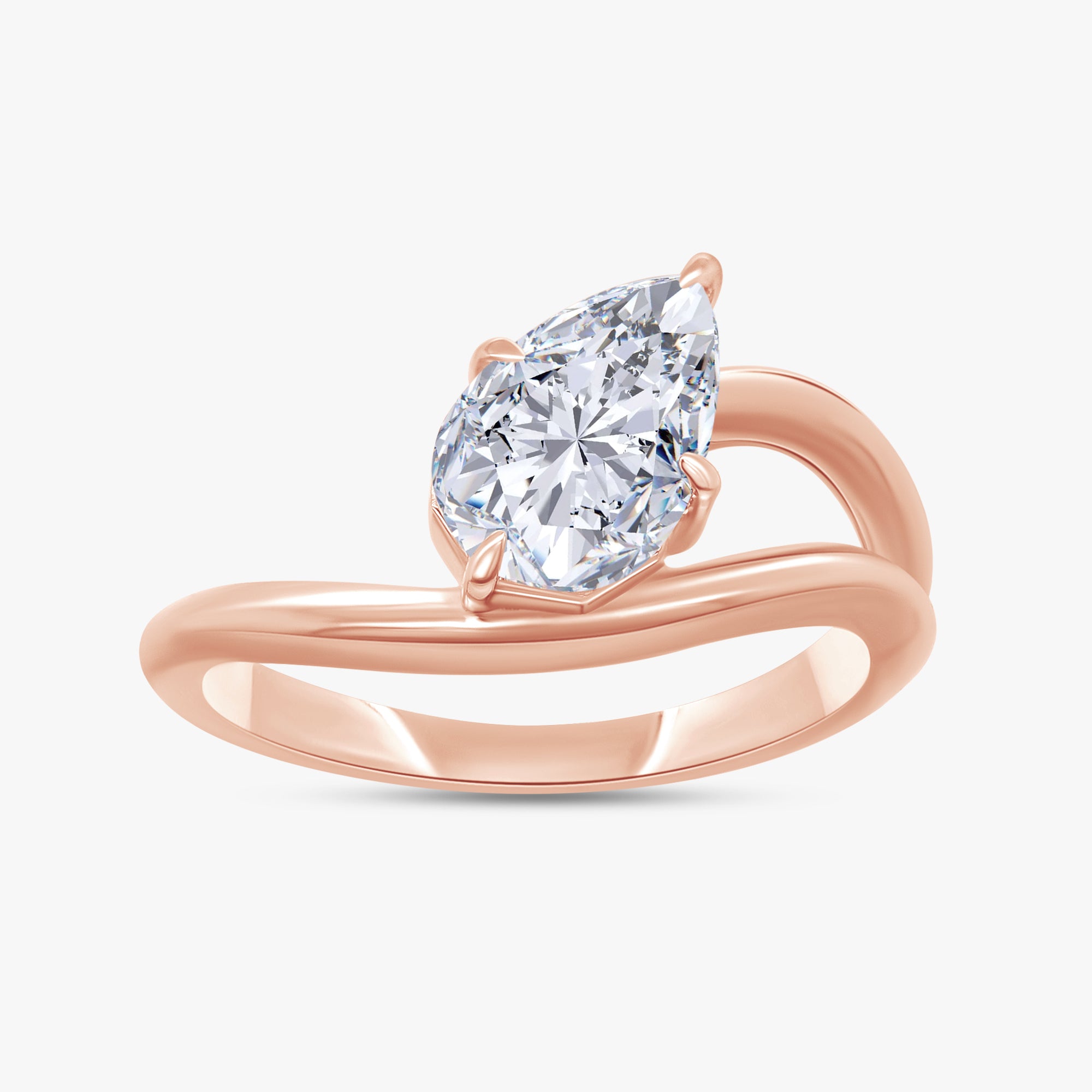 1.00 Carat Pear Shape Lab Grown Diamond Pinky Ring