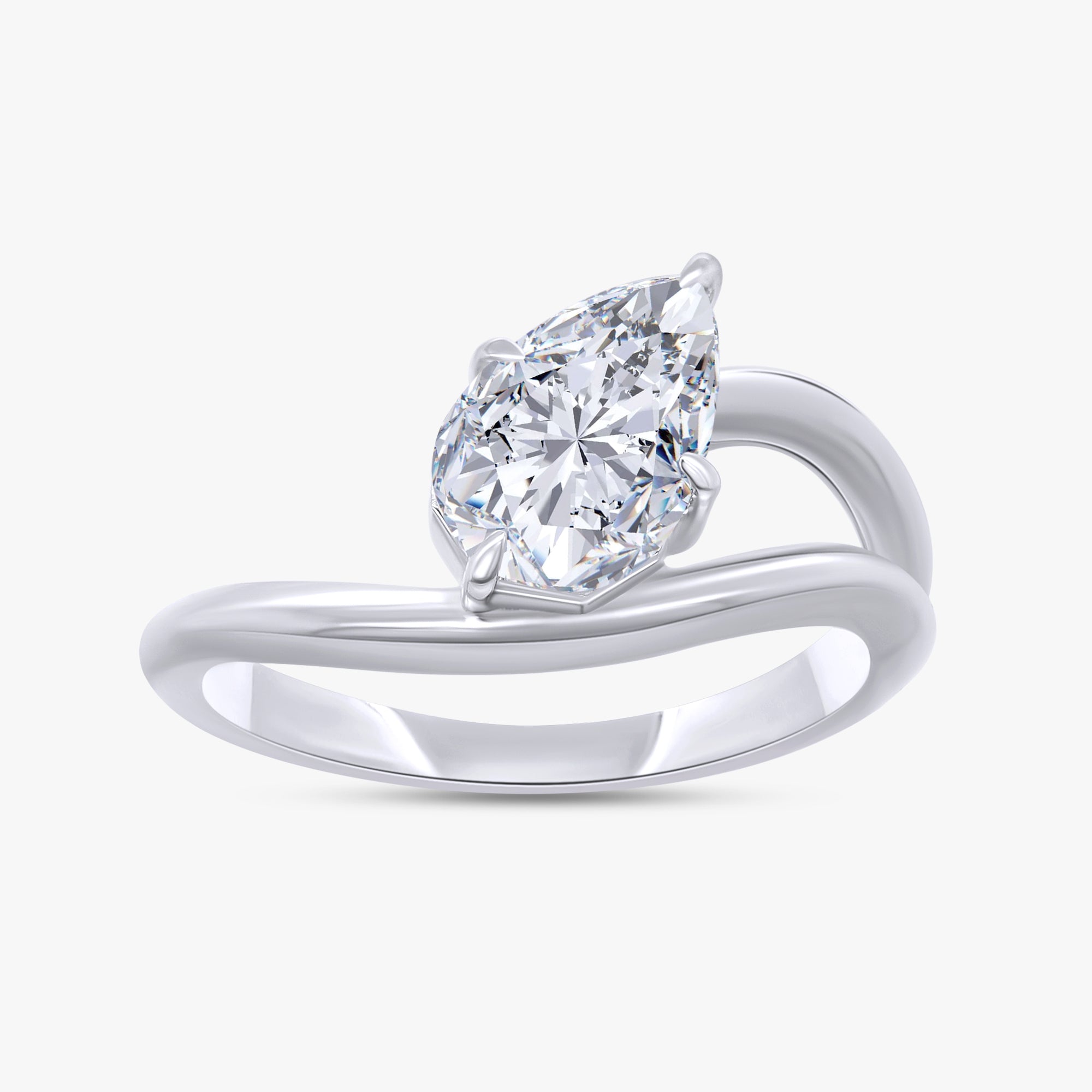 1.00 Carat Pear Shape Lab Grown Diamond Pinky Ring