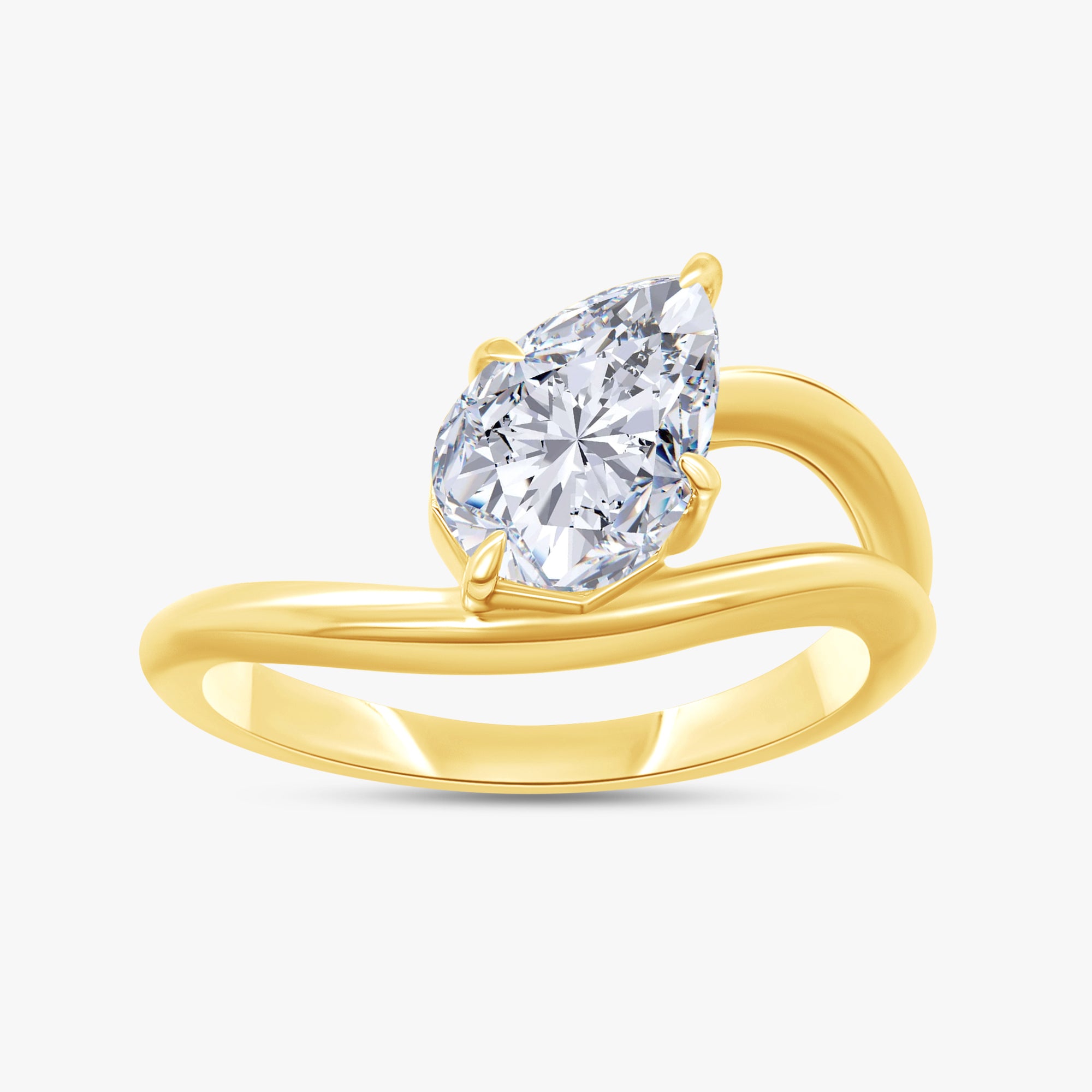 1.00 Carat Pear Shape Lab Grown Diamond Pinky Ring