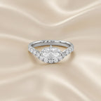 1.50 Carat Lab Grown Diamond Halo Solitaire Engagement Ring