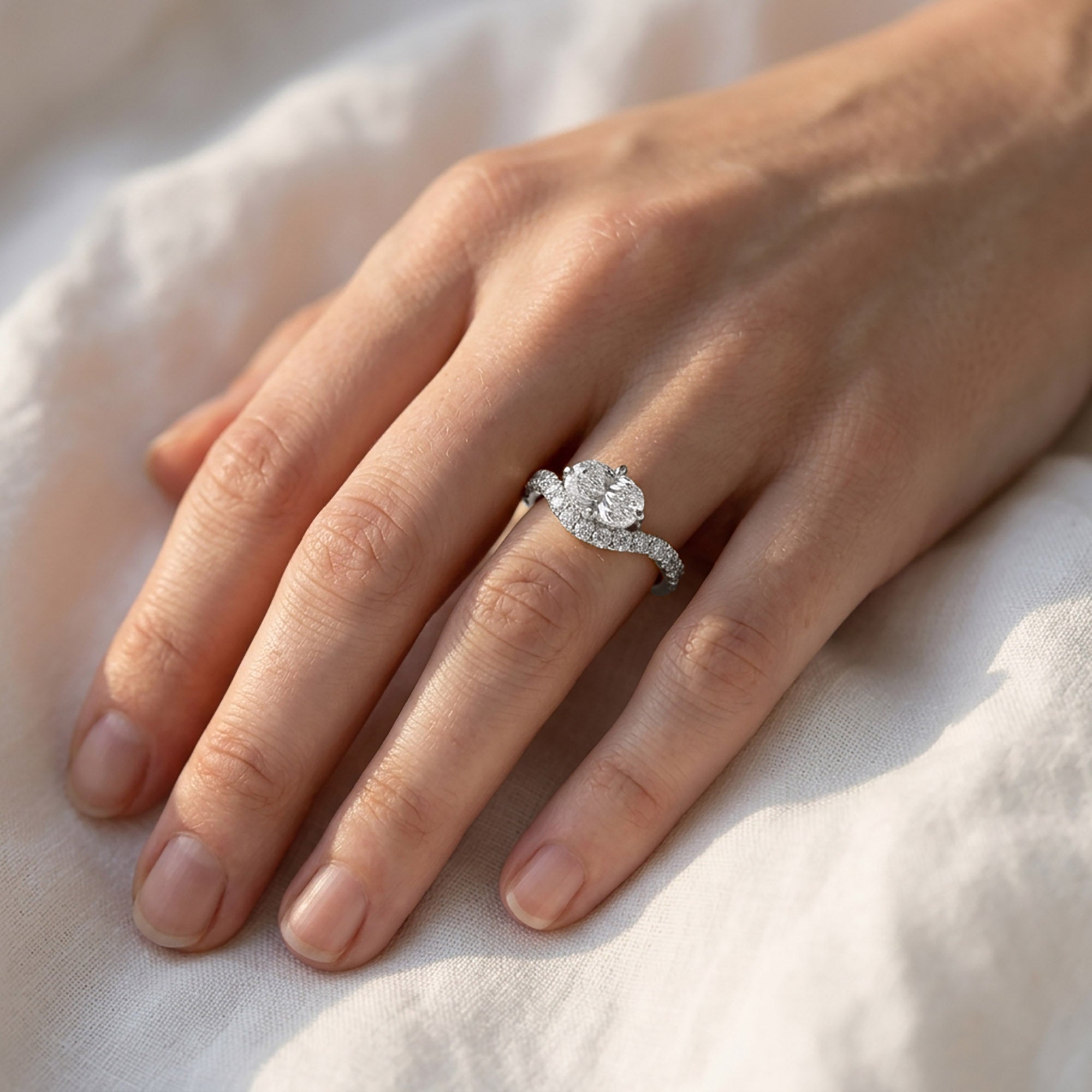1.50 Carat Lab Grown Diamond Halo Solitaire Engagement Ring
