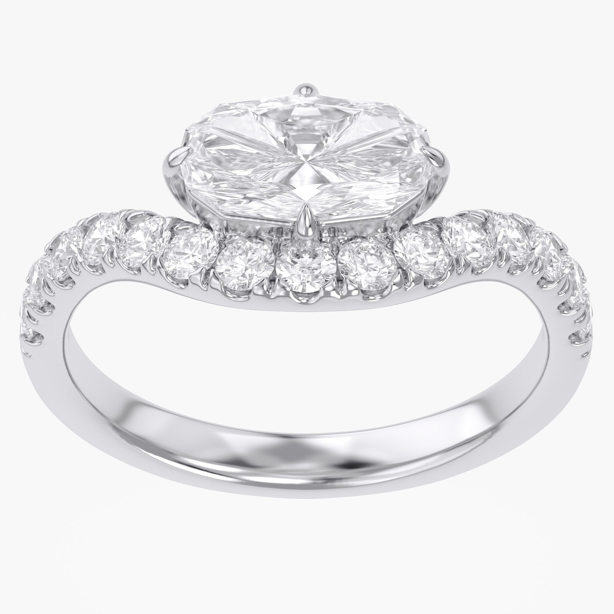 1.50 Carat Lab Grown Diamond Halo Solitaire Engagement Ring