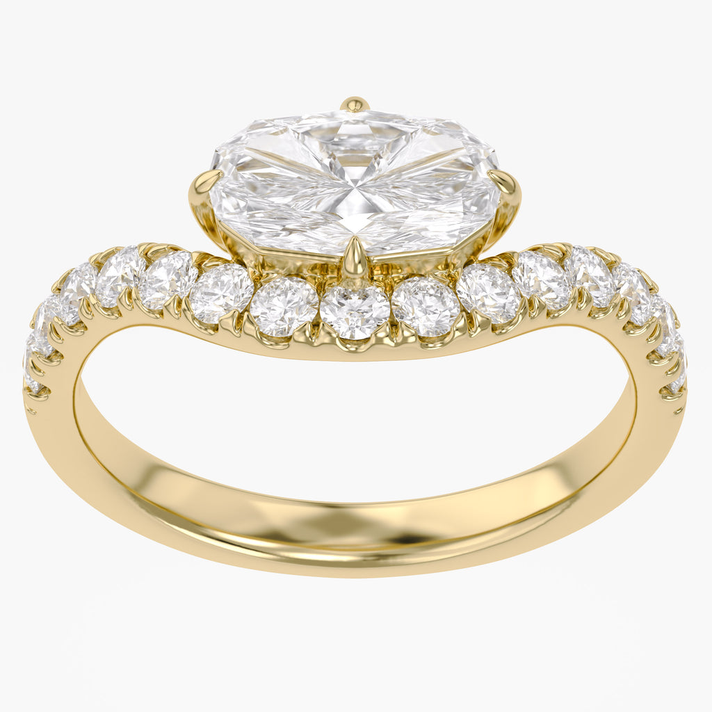 1.50 Carat Lab Grown Diamond Halo Solitaire Engagement Ring