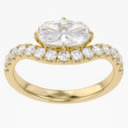 1.50 Carat Lab Grown Diamond Halo Solitaire Engagement Ring