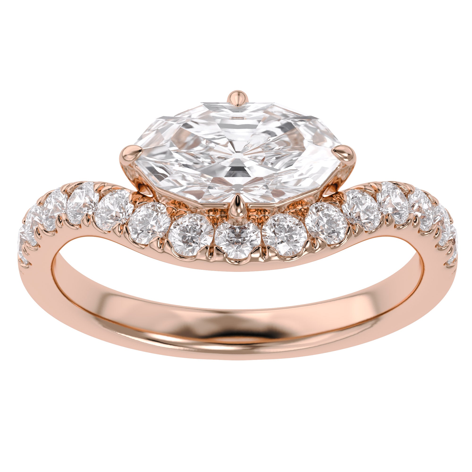 1.50 Carat Lab Grown Diamond Twisted Engagement Ring