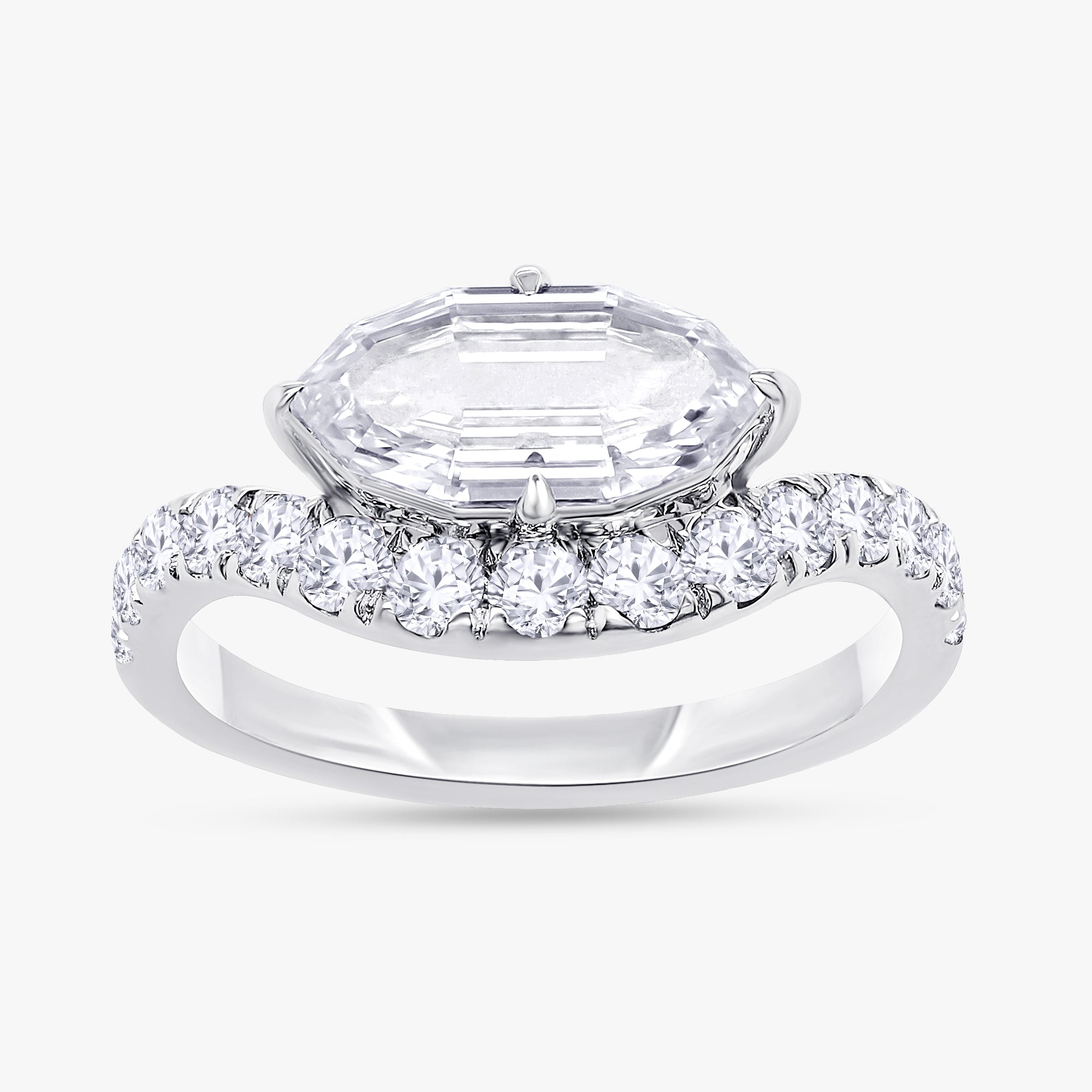 1.50 Carat Lab Grown Diamond Twisted Engagement Ring