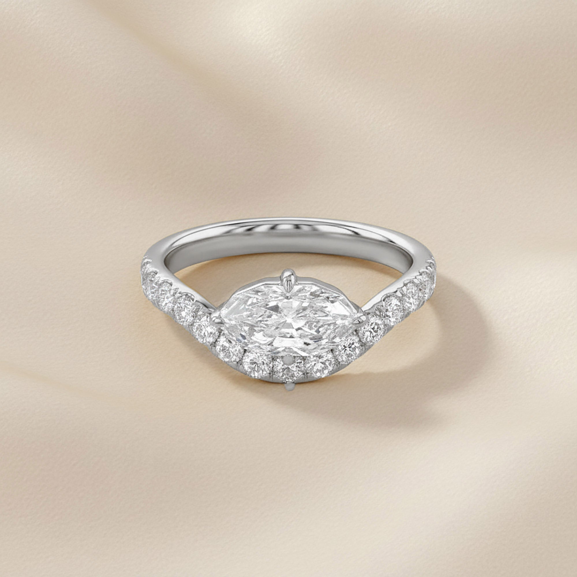 1.50 Carat Lab Grown Diamond Twisted Engagement Ring