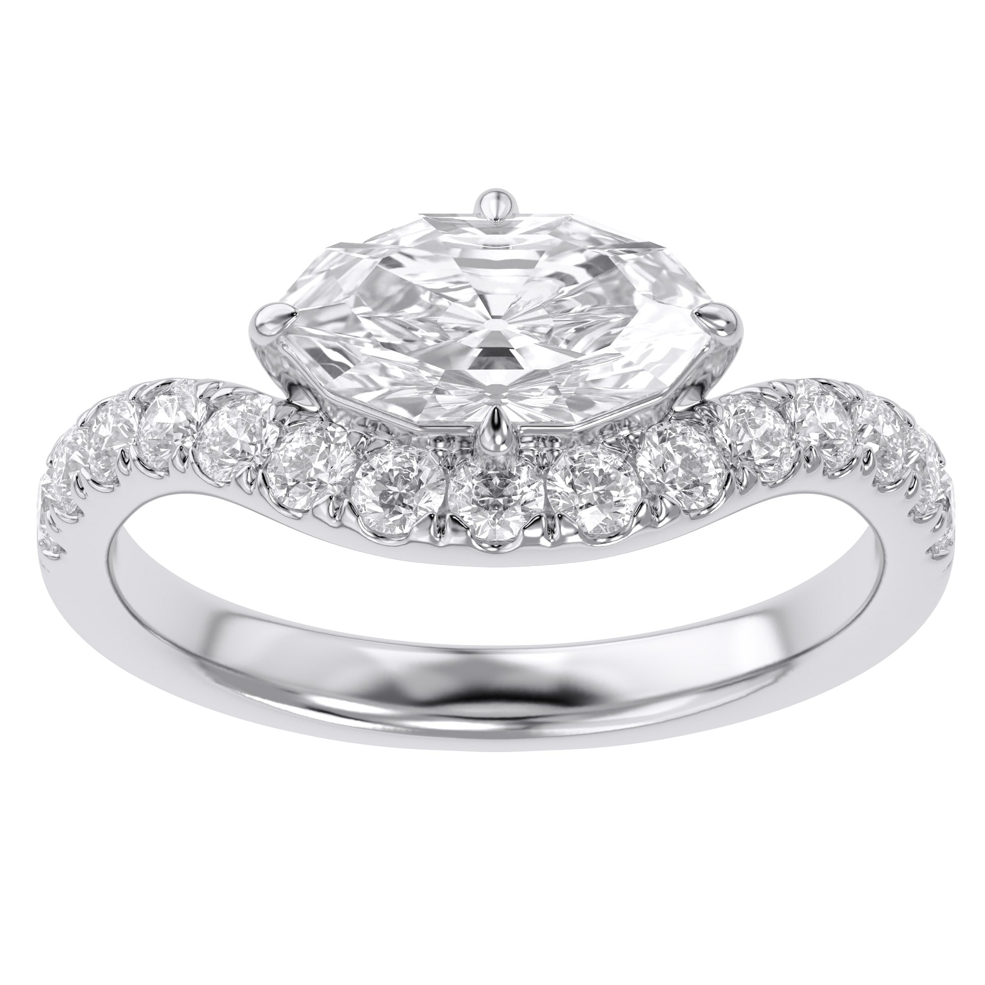 1.50 Carat Lab Grown Diamond Twisted Engagement Ring